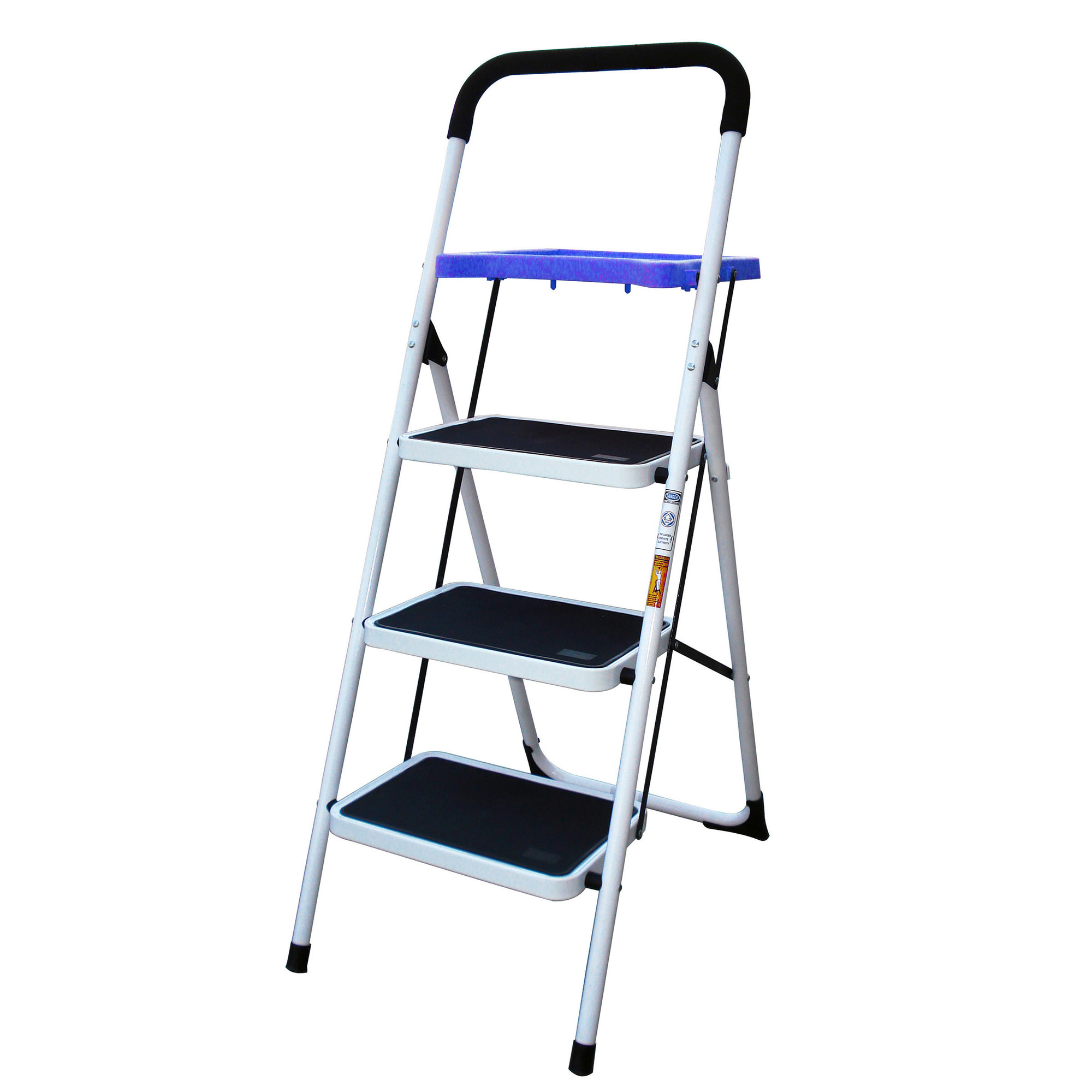 AMERIHOME, Three Step Utility Stool With Utility Tray, Capacity 330 lb, Material Metal, Model# STL3TBX